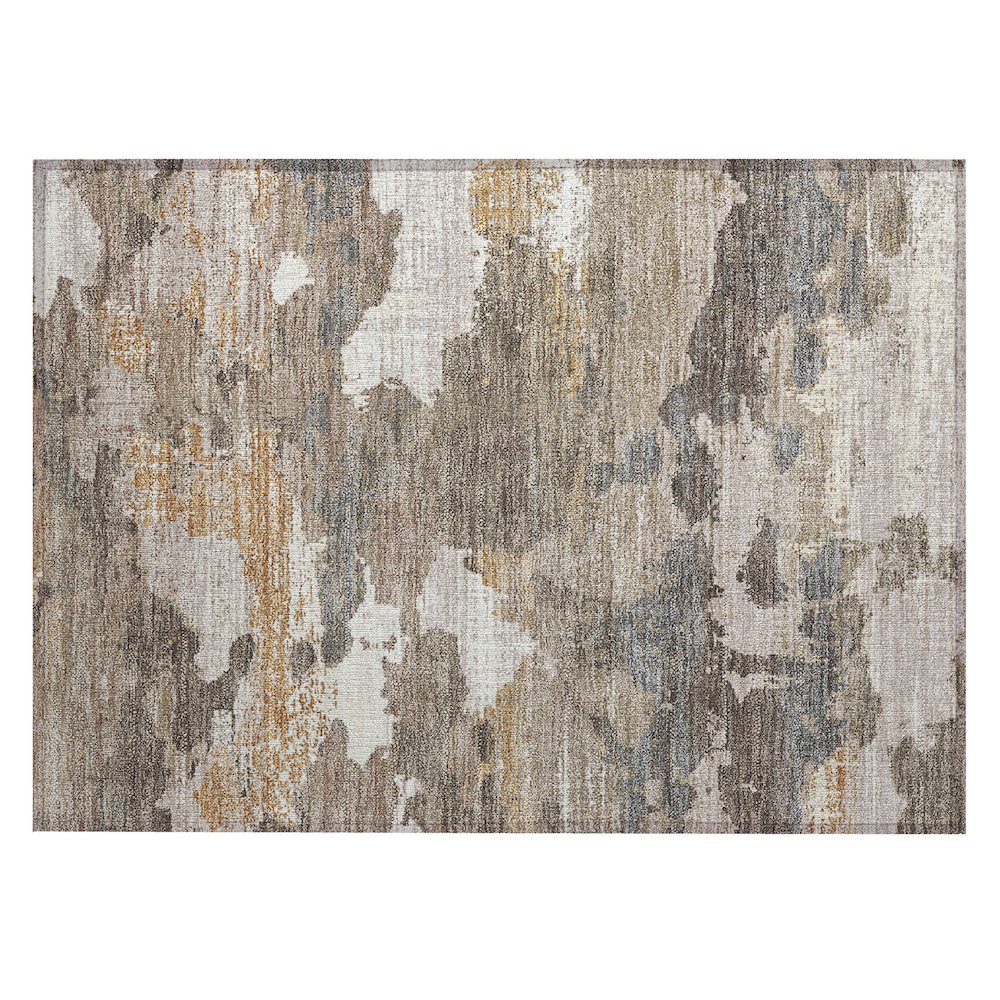 Machine Washable Indoor/Outdoor Chantille ACN2434 Brown 1'8" x 2'6" Rug. Picture 1