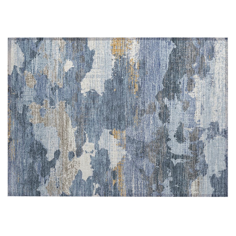 Machine Washable Indoor/Outdoor Chantille ACN2434 Blue 1'8" x 2'6" Rug. Picture 1