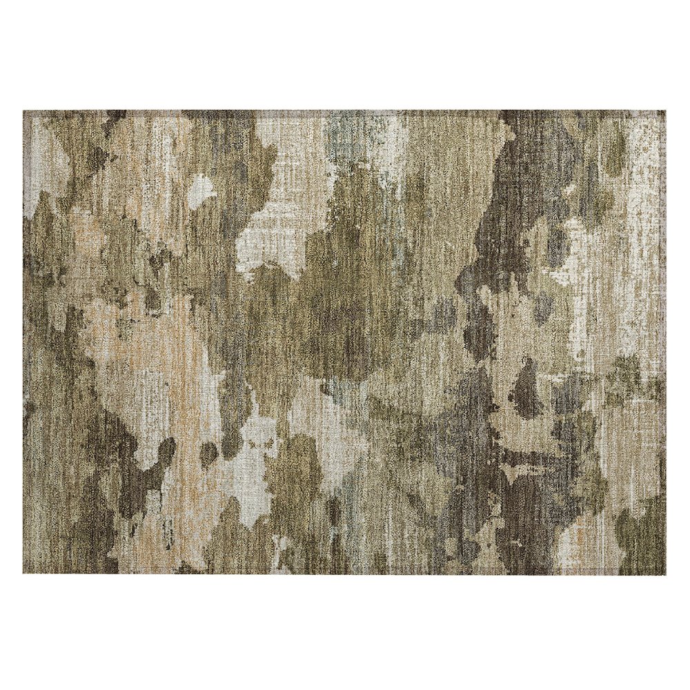 Machine Washable Indoor/Outdoor Chantille ACN2434 Brown 1'8" x 2'6" Rug. Picture 1