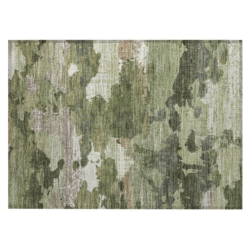Machine Washable Indoor/Outdoor Chantille ACN2434 Green 1'8" x 2'6" Rug. Picture 1