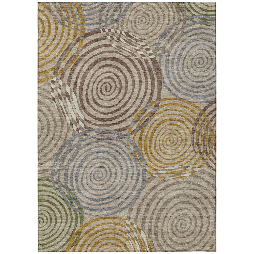Machine Washable Indoor/Outdoor Chantille ACN2435 Brown 2'6" x 3'10" Rug. Picture 1