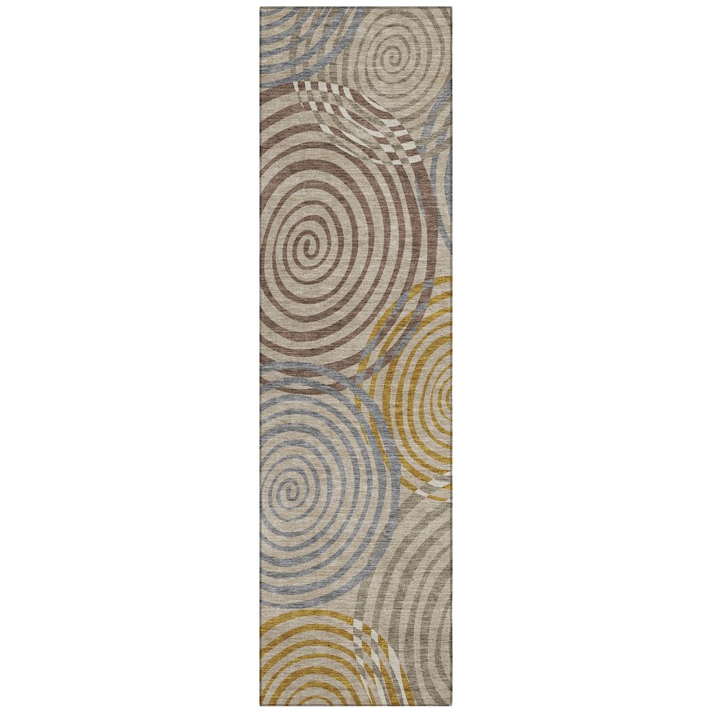 Machine Washable Indoor/Outdoor Chantille ACN2435 Brown 2'3" x 7'6" Runner Rug. Picture 1