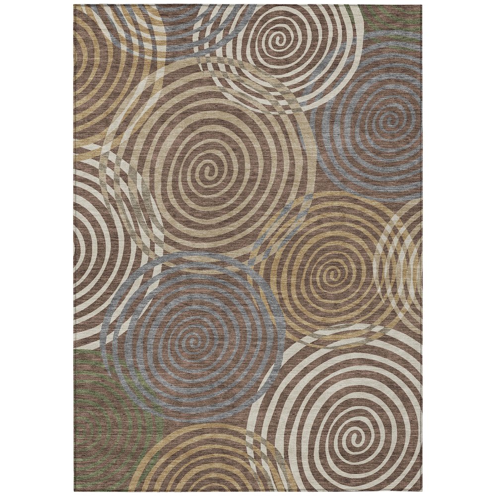 Machine Washable Indoor/Outdoor Chantille ACN2435 Brown 2'6" x 3'10" Rug. Picture 1