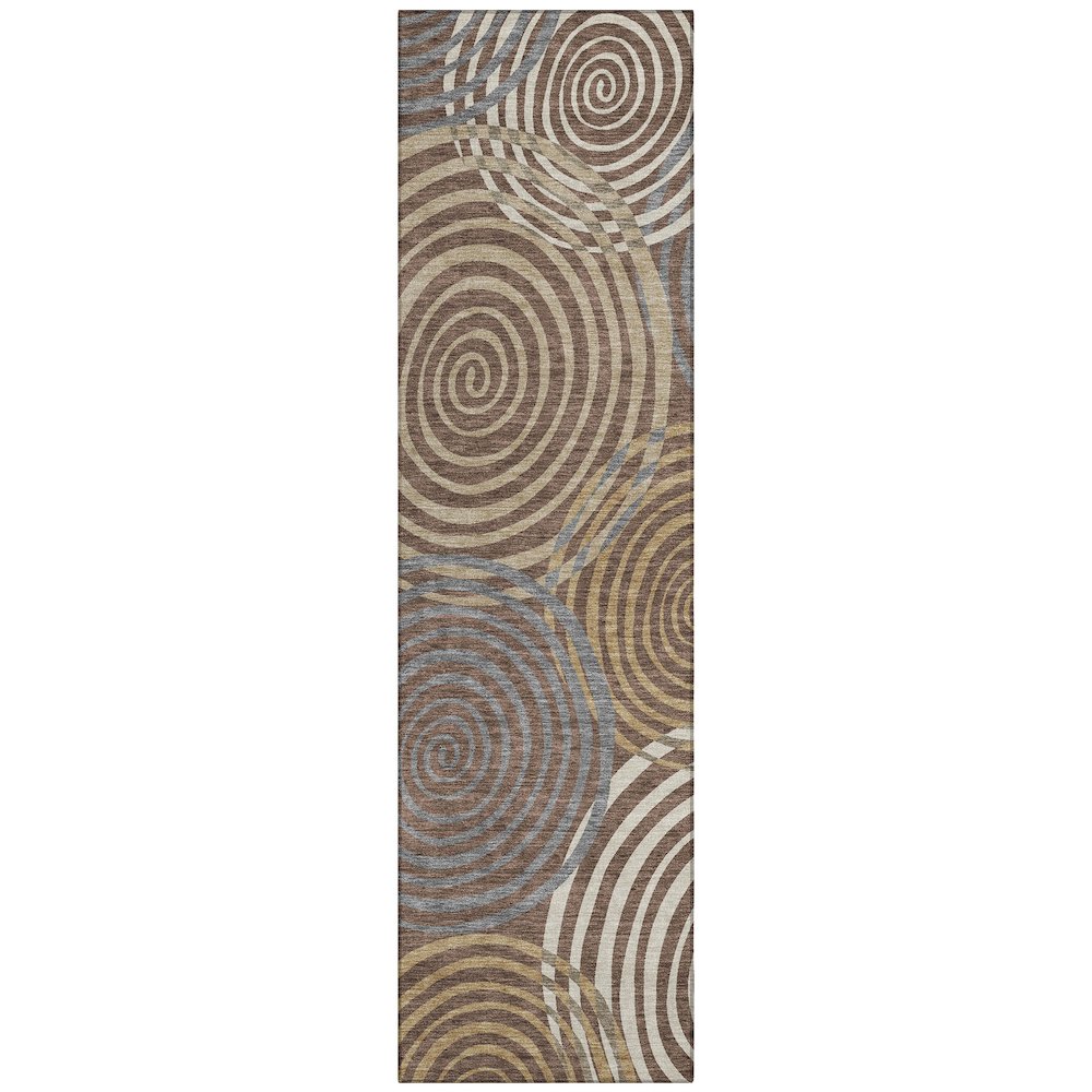 Machine Washable Indoor/Outdoor Chantille ACN2435 Brown 2'3" x 7'6" Runner Rug. Picture 1