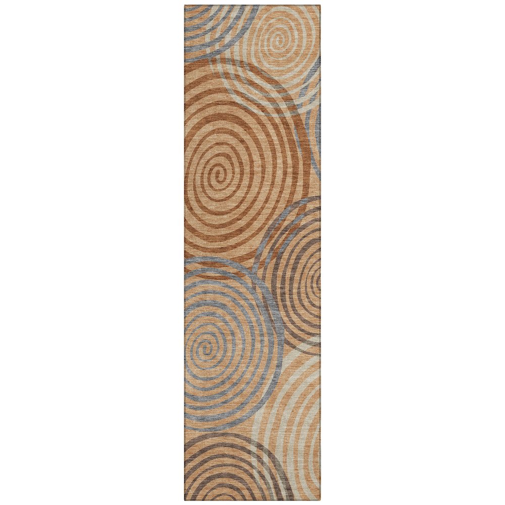Machine Washable Indoor/Outdoor Chantille ACN2435 Orange 2'3" x 7'6" Runner Rug. Picture 1