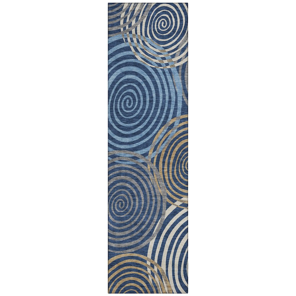 Machine Washable Indoor/Outdoor Chantille ACN2435 Blue 2'3" x 7'6" Runner Rug. Picture 1