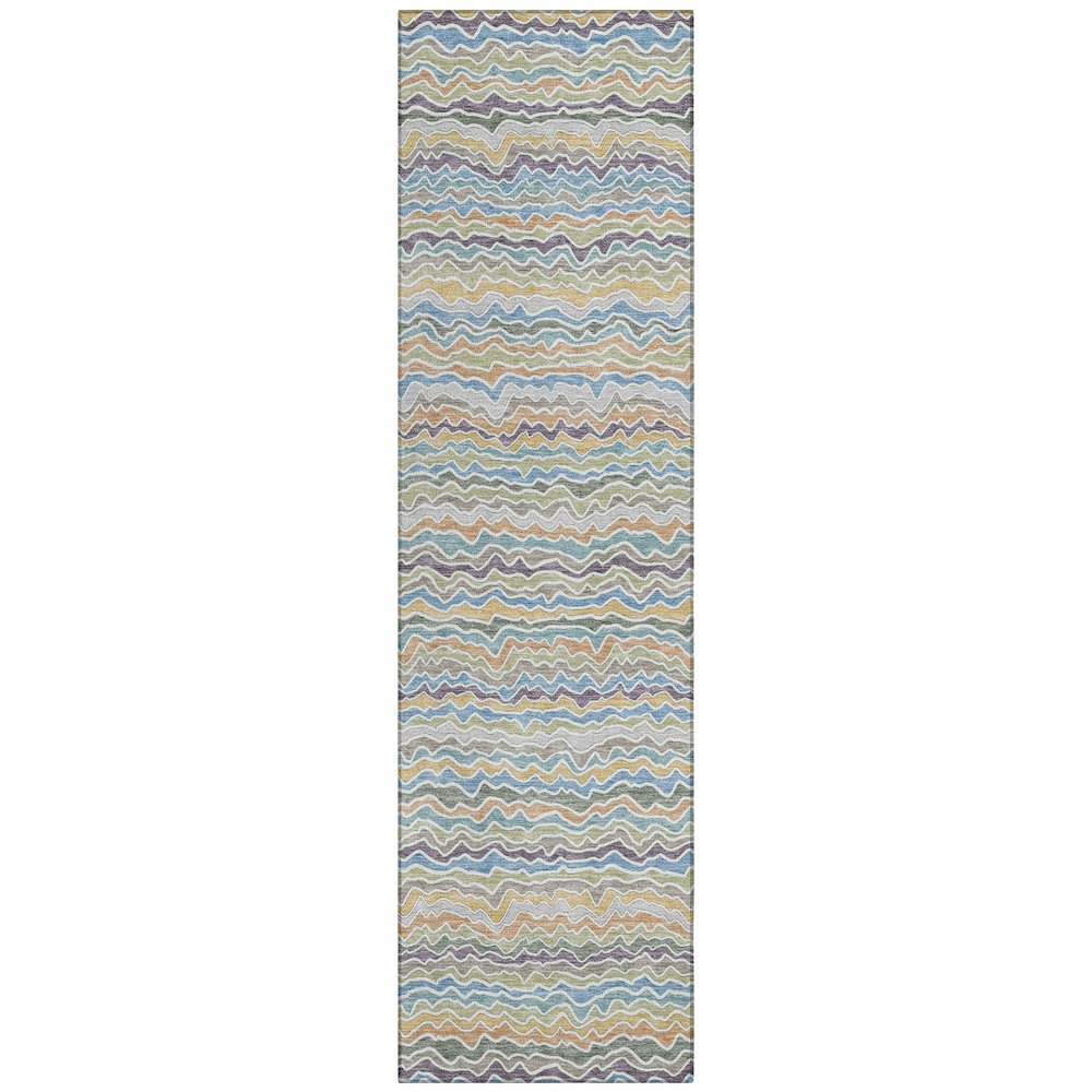 Machine Washable Indoor/Outdoor Chantille ACN2436 Blue 2'3" x 7'6" Runner Rug. Picture 1