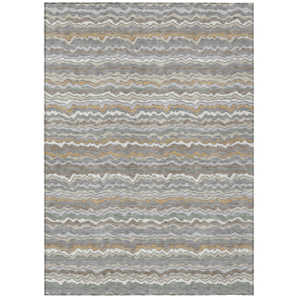 Machine Washable Indoor/Outdoor Chantille ACN2436 Gray 2'6" x 3'10" Rug. Picture 1