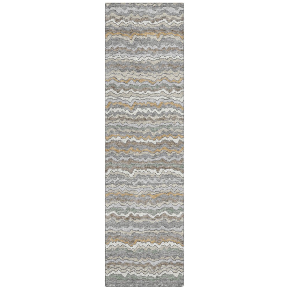 Machine Washable Indoor/Outdoor Chantille ACN2436 Gray 2'3" x 7'6" Runner Rug. Picture 1