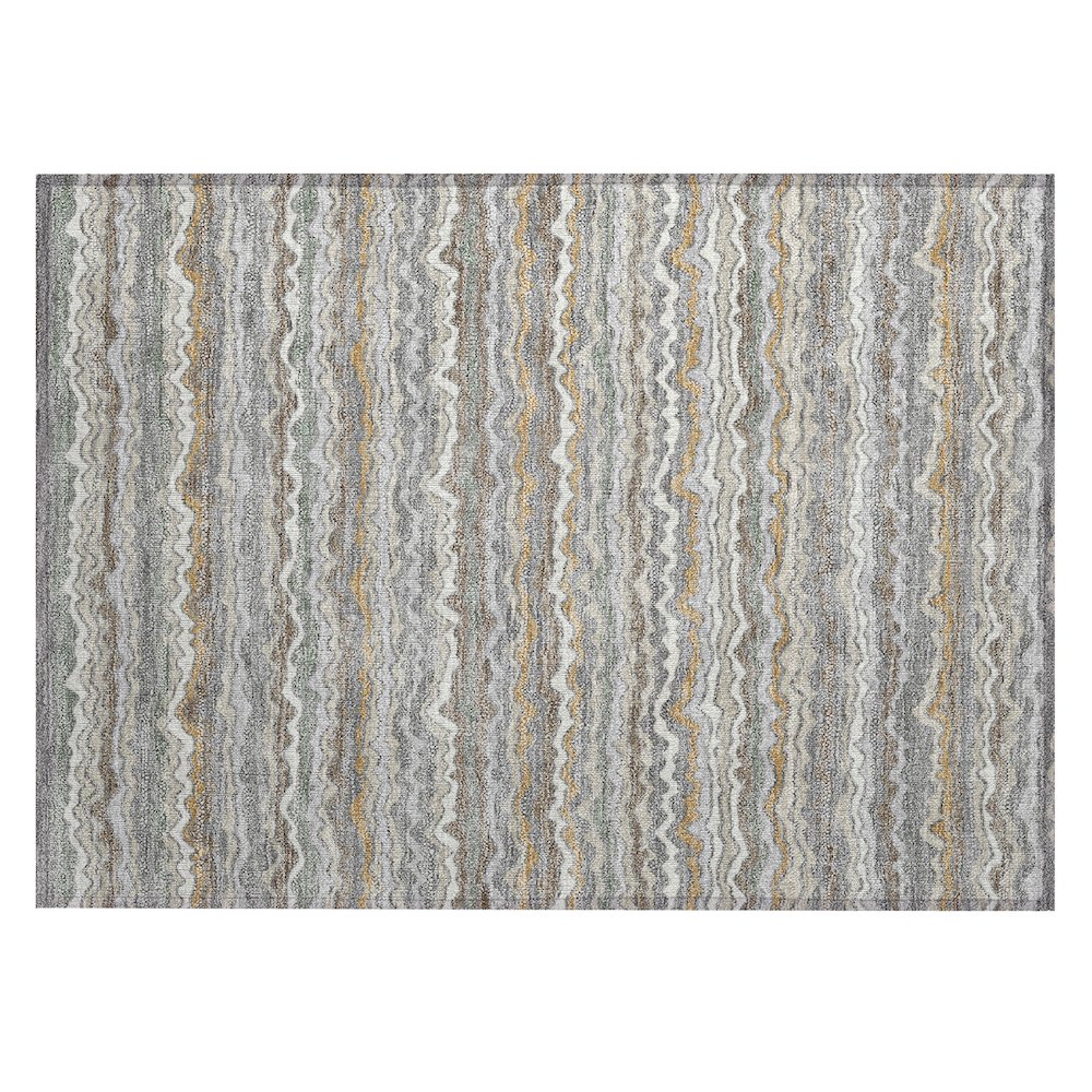 Machine Washable Indoor/Outdoor Chantille ACN2436 Gray 1'8" x 2'6" Rug. Picture 1