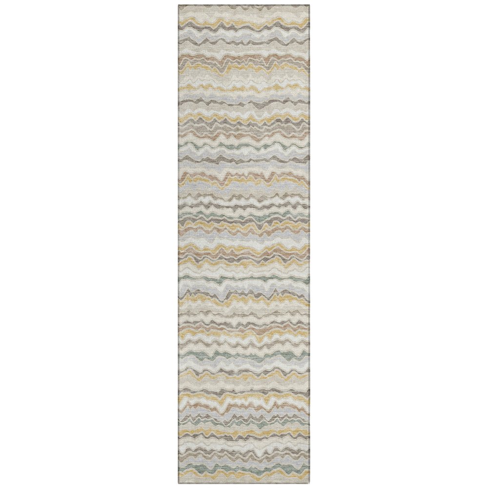 Machine Washable Indoor/Outdoor Chantille ACN2436 Ivory 2'3" x 7'6" Runner Rug. Picture 1