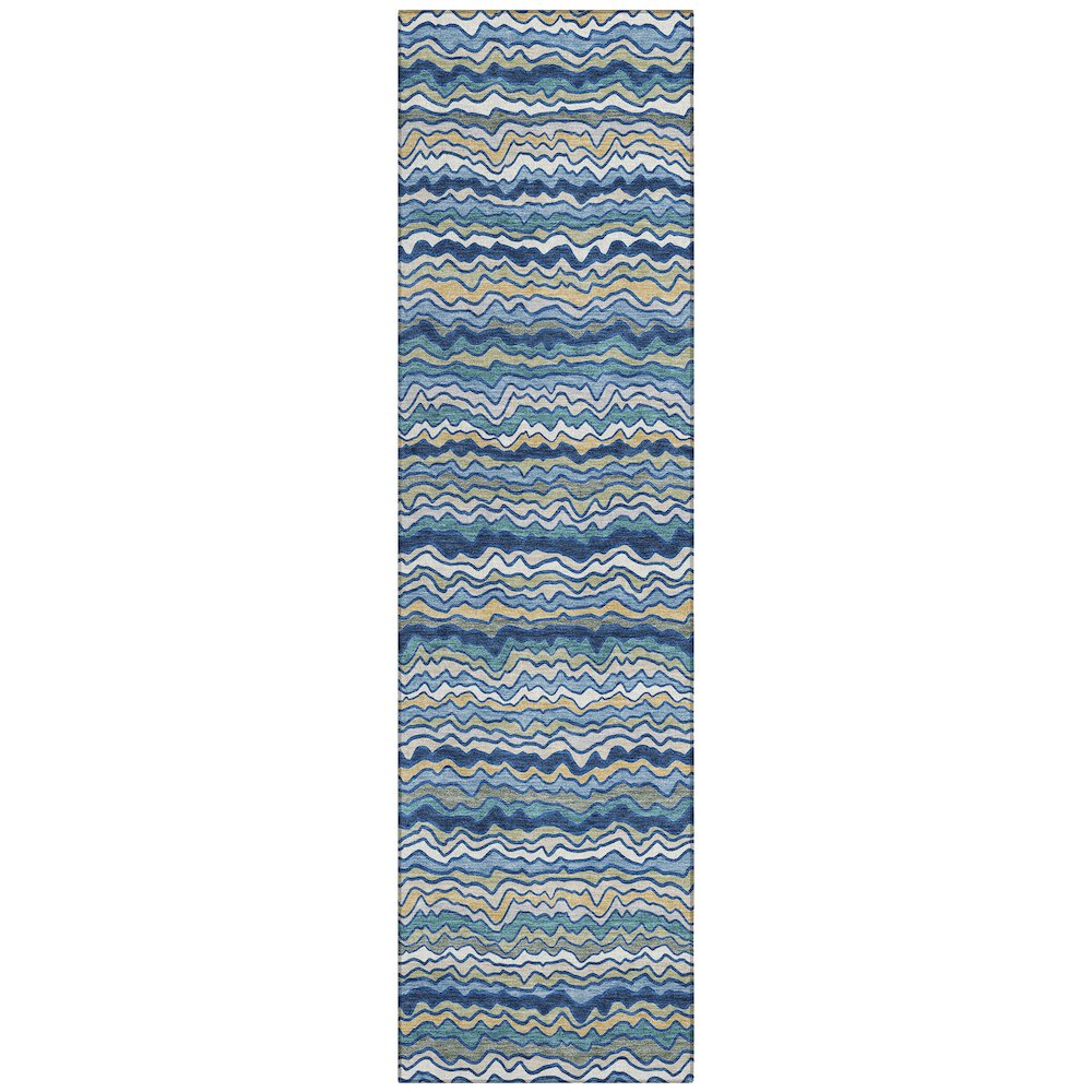 Machine Washable Indoor/Outdoor Chantille ACN2436 Blue 2'3" x 7'6" Runner Rug. Picture 1