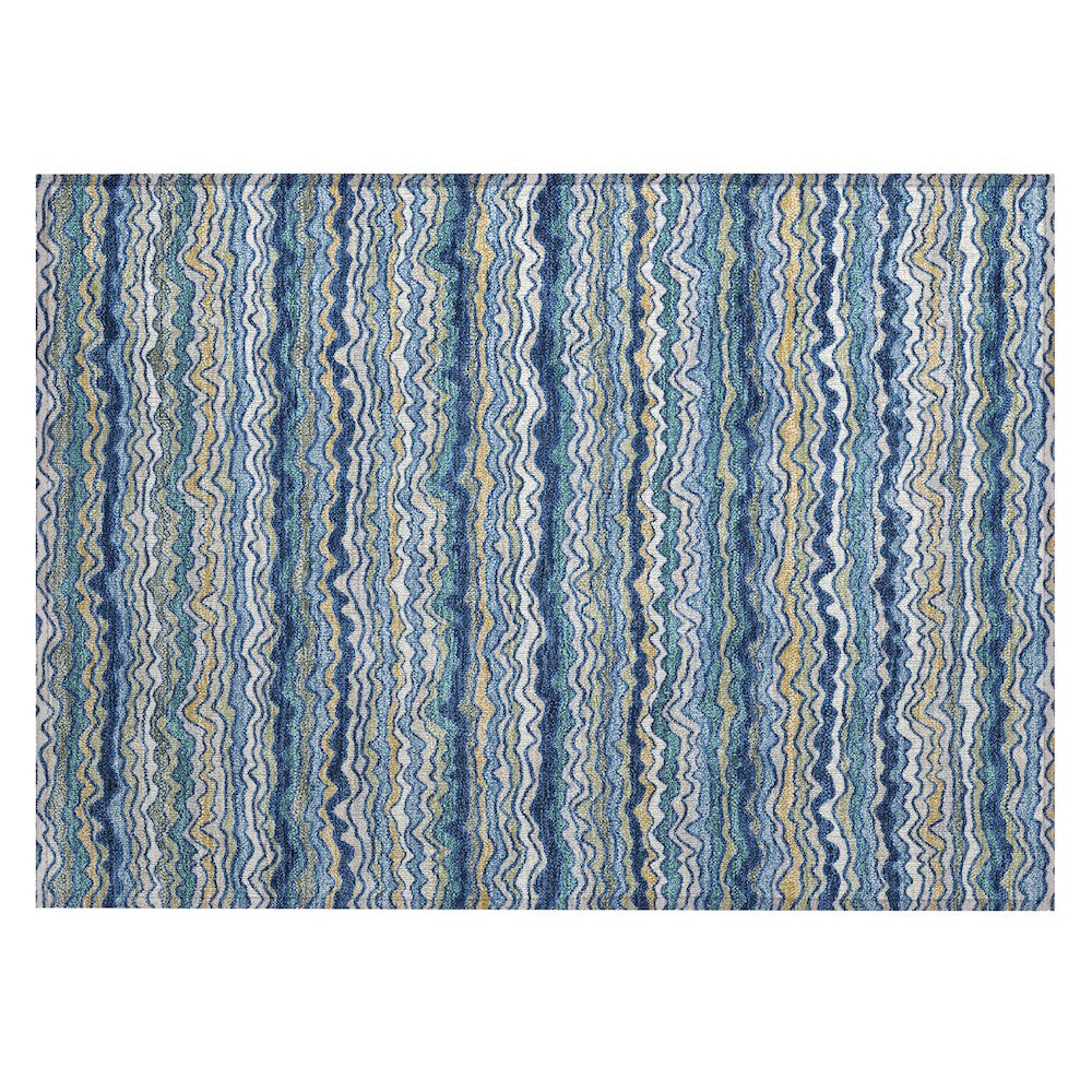 Machine Washable Indoor/Outdoor Chantille ACN2436 Blue 1'8" x 2'6" Rug. Picture 1