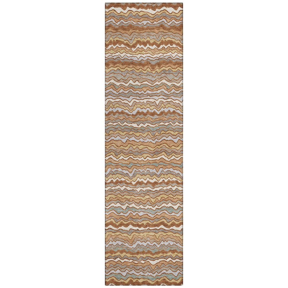 Machine Washable Indoor/Outdoor Chantille ACN2436 Orange 2'3" x 7'6" Runner Rug. Picture 1