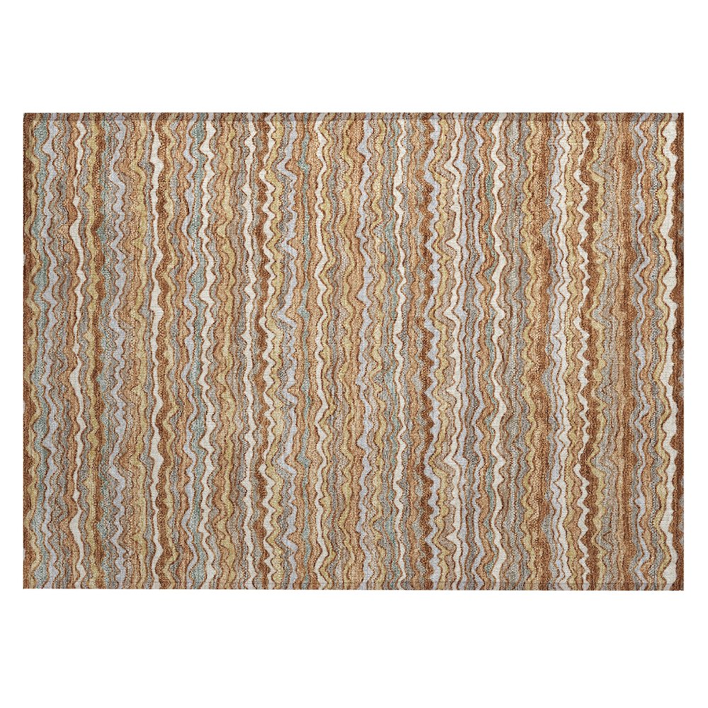 Machine Washable Indoor/Outdoor Chantille ACN2436 Orange 1'8" x 2'6" Rug. Picture 1