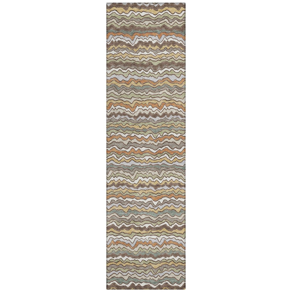 Machine Washable Indoor/Outdoor Chantille ACN2436 Brown 2'3" x 7'6" Runner Rug. Picture 1