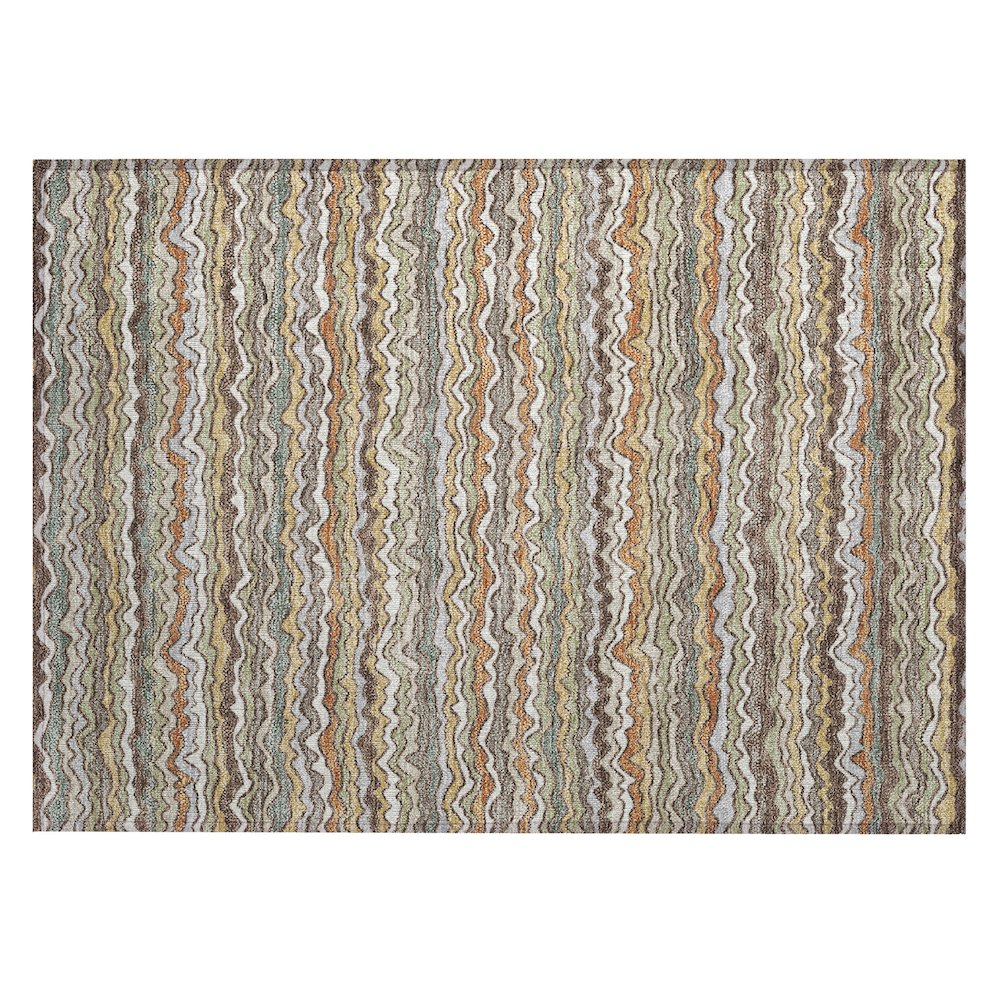 Machine Washable Indoor/Outdoor Chantille ACN2436 Brown 1'8" x 2'6" Rug. Picture 1