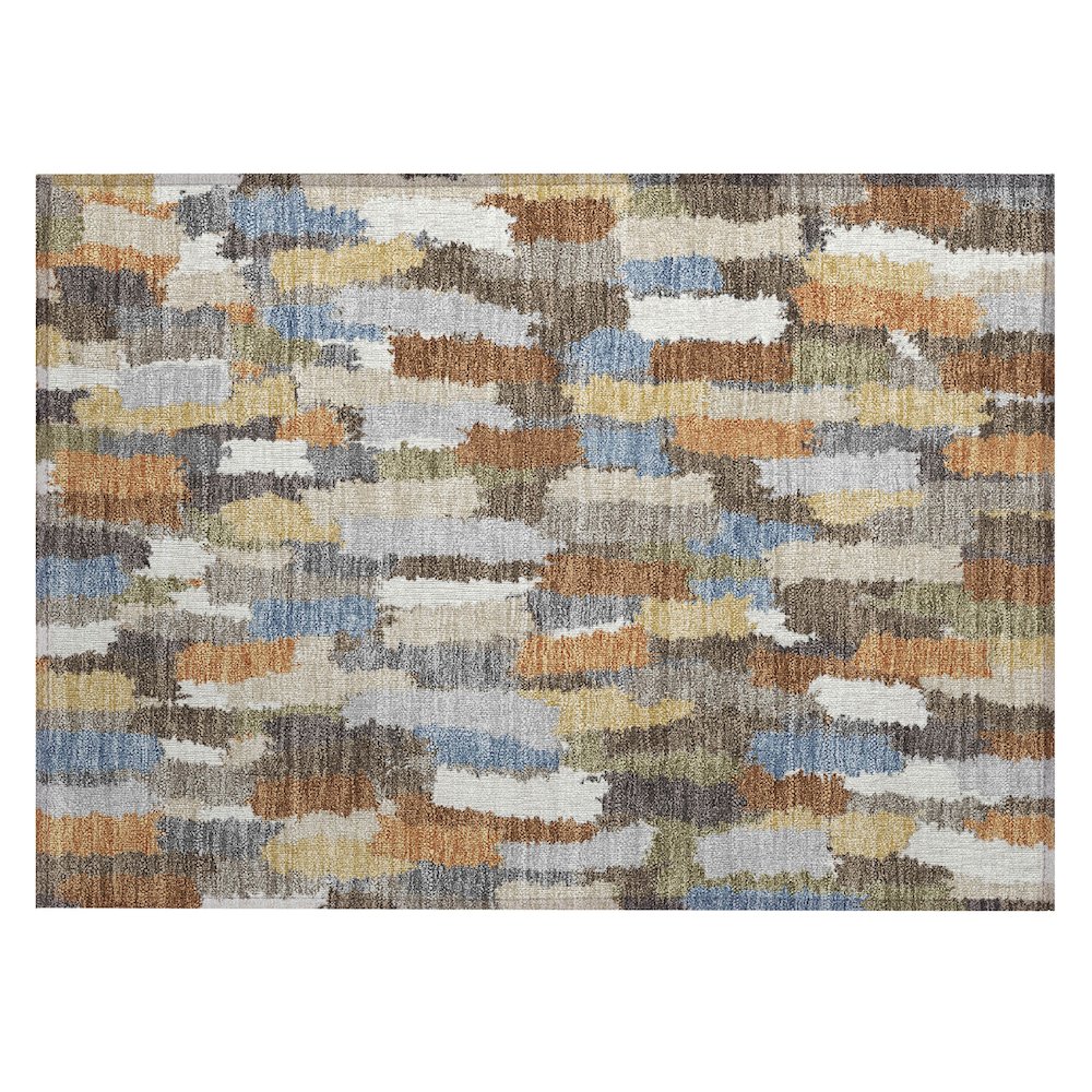 Machine Washable Indoor/Outdoor Chantille ACN2437 Brown 1'8" x 2'6" Rug. Picture 1