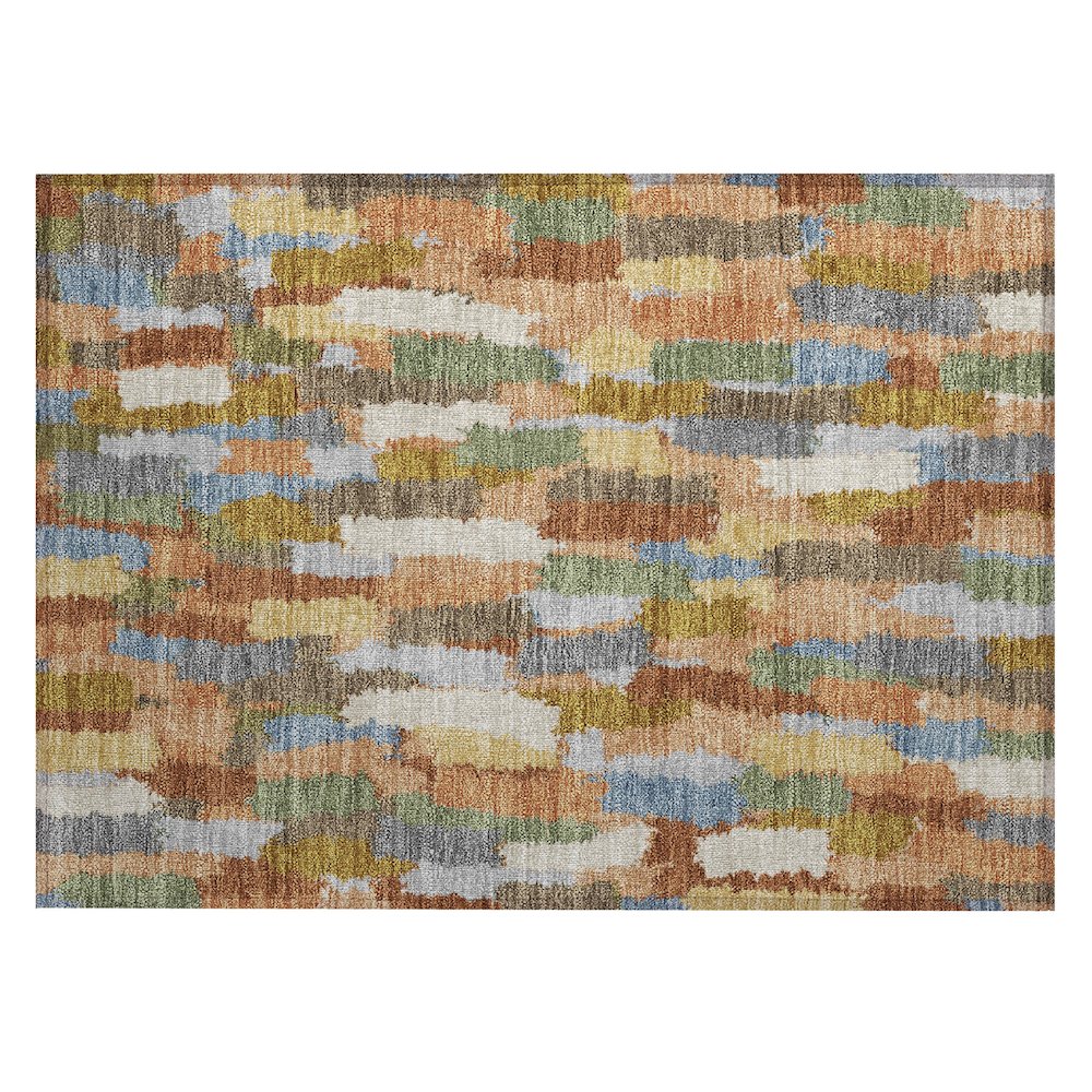 Machine Washable Indoor/Outdoor Chantille ACN2437 Orange 1'8" x 2'6" Rug. Picture 1