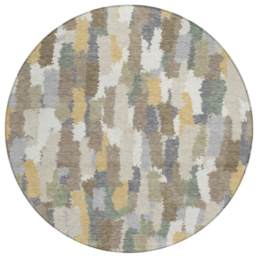 Machine Washable Indoor/Outdoor Chantille ACN2437 Ivory 8' x 8' Round Rug. Picture 1