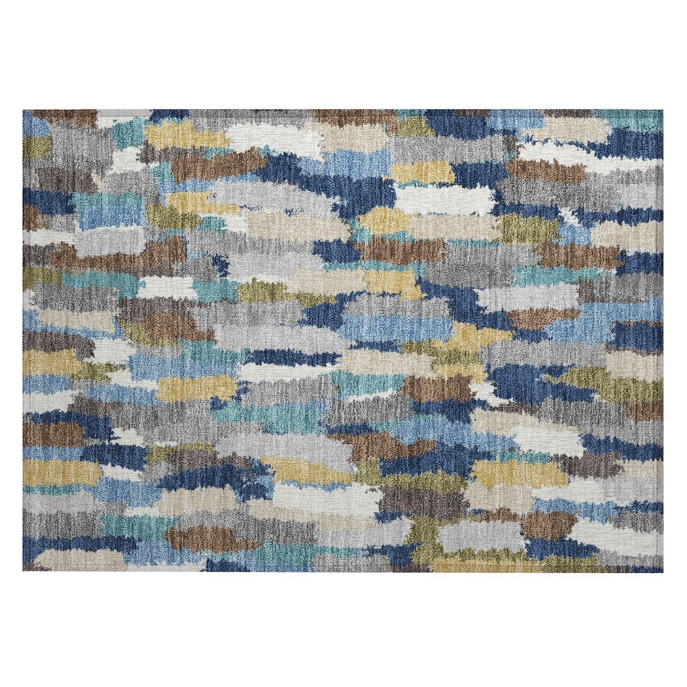 Machine Washable Indoor/Outdoor Chantille ACN2437 Blue 1'8" x 2'6" Rug. Picture 1