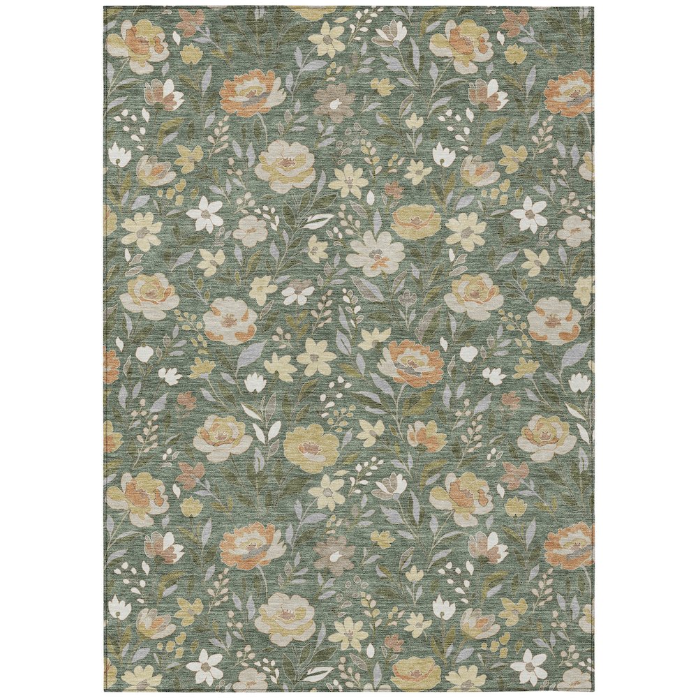 Machine Washable Indoor/Outdoor Chantille ACN2438 Green 2'6" x 3'10" Rug. Picture 1