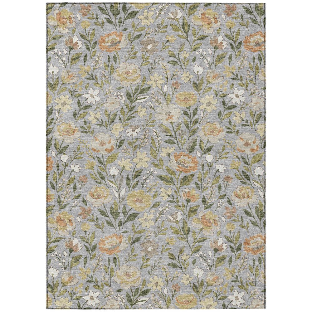 Machine Washable Indoor/Outdoor Chantille ACN2438 Gray 2'6" x 3'10" Rug. Picture 1