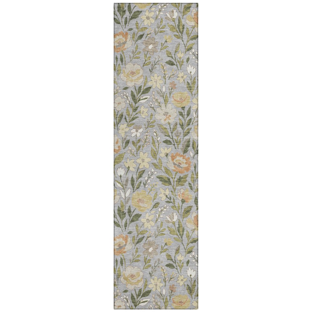 Machine Washable Indoor/Outdoor Chantille ACN2438 Gray 2'3" x 7'6" Runner Rug. Picture 1