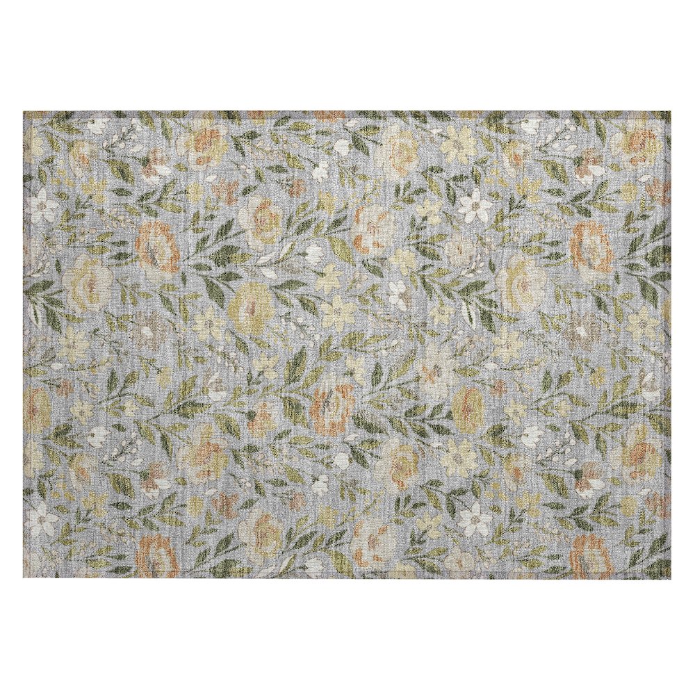 Machine Washable Indoor/Outdoor Chantille ACN2438 Gray 1'8" x 2'6" Rug. Picture 1