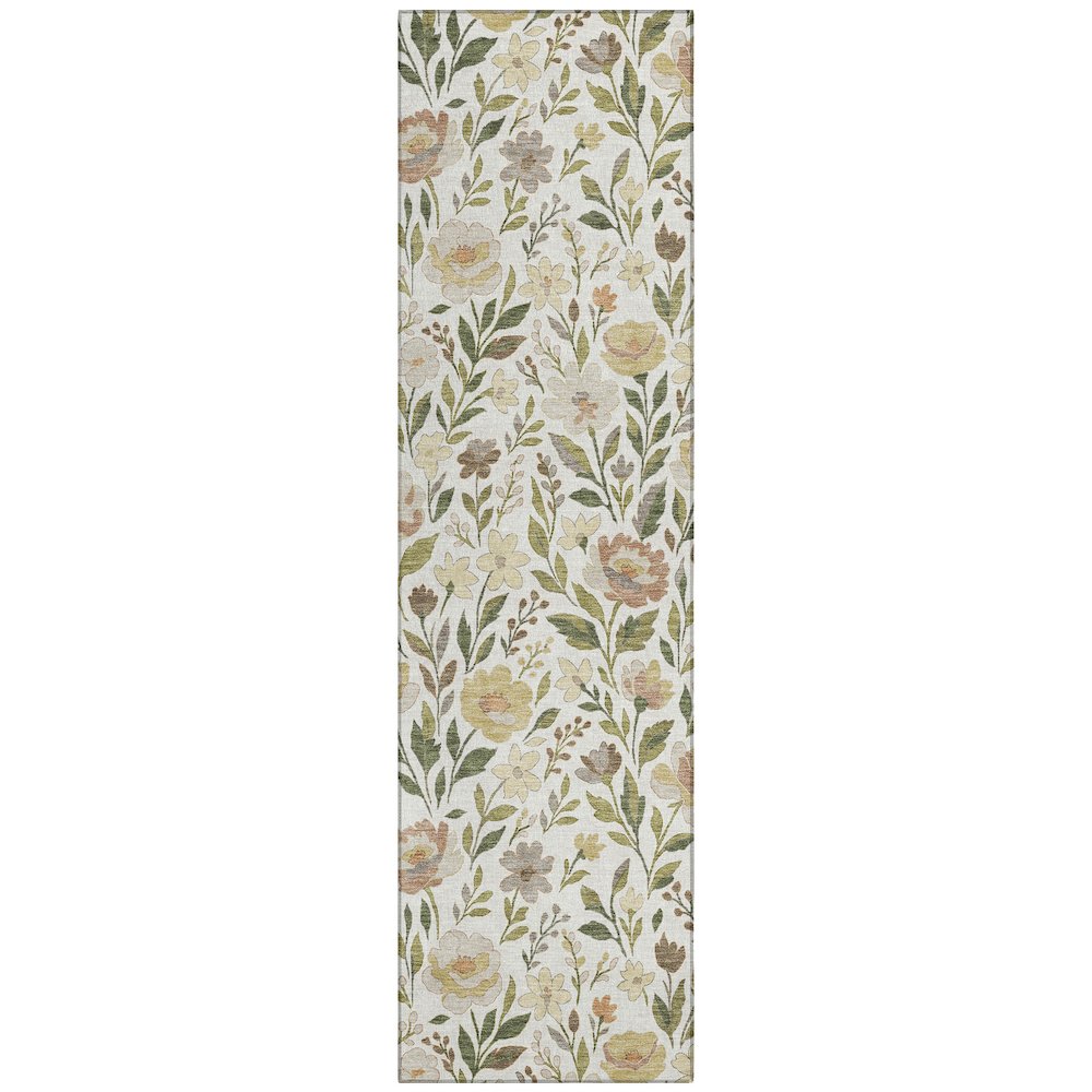 Machine Washable Indoor/Outdoor Chantille ACN2438 Ivory 2'3" x 7'6" Runner Rug. Picture 1
