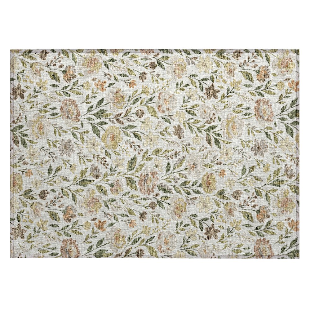 Machine Washable Indoor/Outdoor Chantille ACN2438 Ivory 1'8" x 2'6" Rug. Picture 1