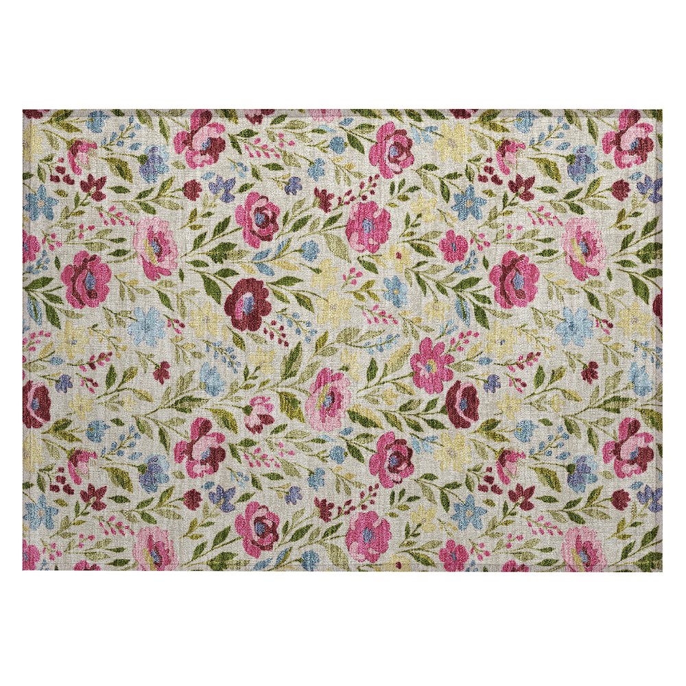 Machine Washable Indoor/Outdoor Chantille ACN2438 Ivory 1'8" x 2'6" Rug. Picture 1