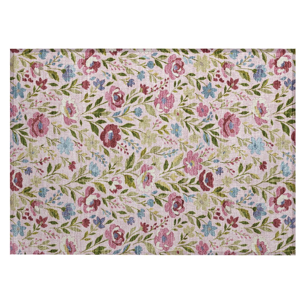 Machine Washable Indoor/Outdoor Chantille ACN2438 Pink 1'8" x 2'6" Rug. Picture 1