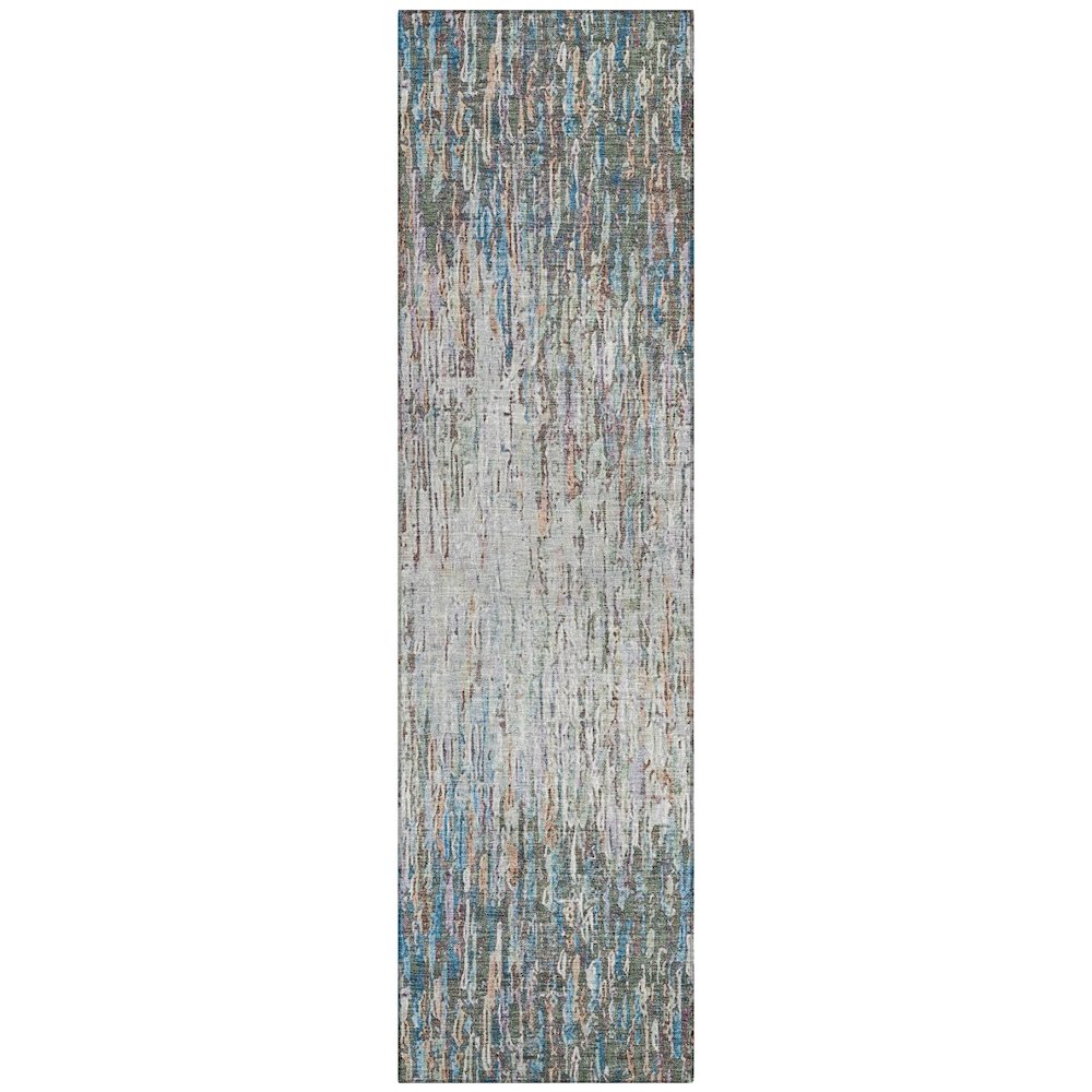Machine Washable Indoor/Outdoor Chantille ACN2439 Green 2'3" x 7'6" Runner Rug. Picture 1