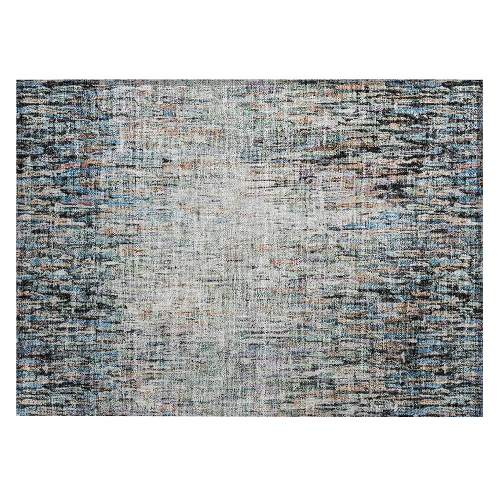 Machine Washable Indoor/Outdoor Chantille ACN2439 Black 1'8" x 2'6" Rug. Picture 1