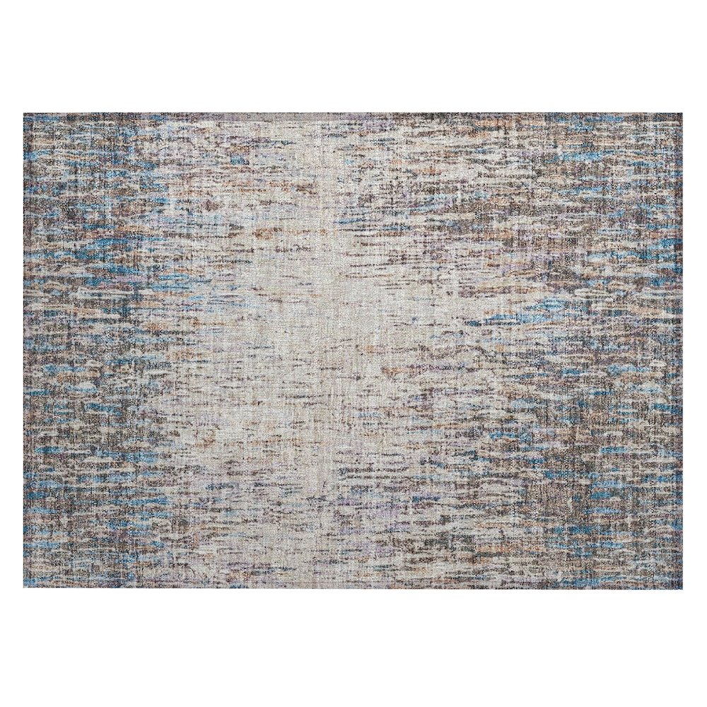 Machine Washable Indoor/Outdoor Chantille ACN2439 Brown 1'8" x 2'6" Rug. Picture 1