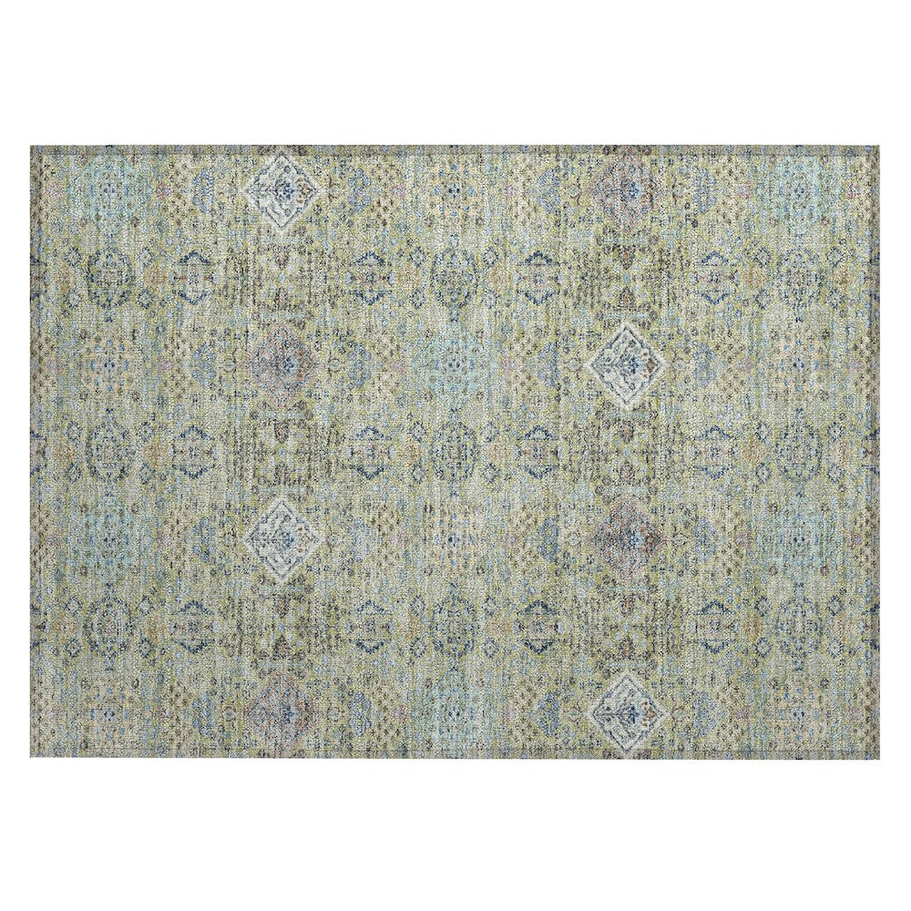Machine Washable Indoor/Outdoor Chantille ACN2440 Green 1'8" x 2'6" Rug. Picture 1