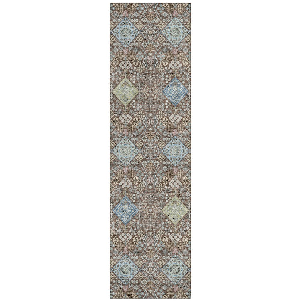 Machine Washable Indoor/Outdoor Chantille ACN2440 Brown 2'3" x 7'6" Runner Rug. Picture 1