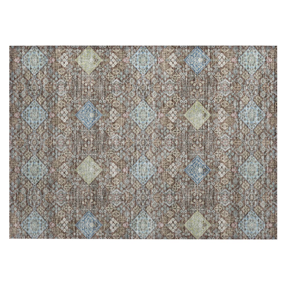 Machine Washable Indoor/Outdoor Chantille ACN2440 Brown 1'8" x 2'6" Rug. Picture 1