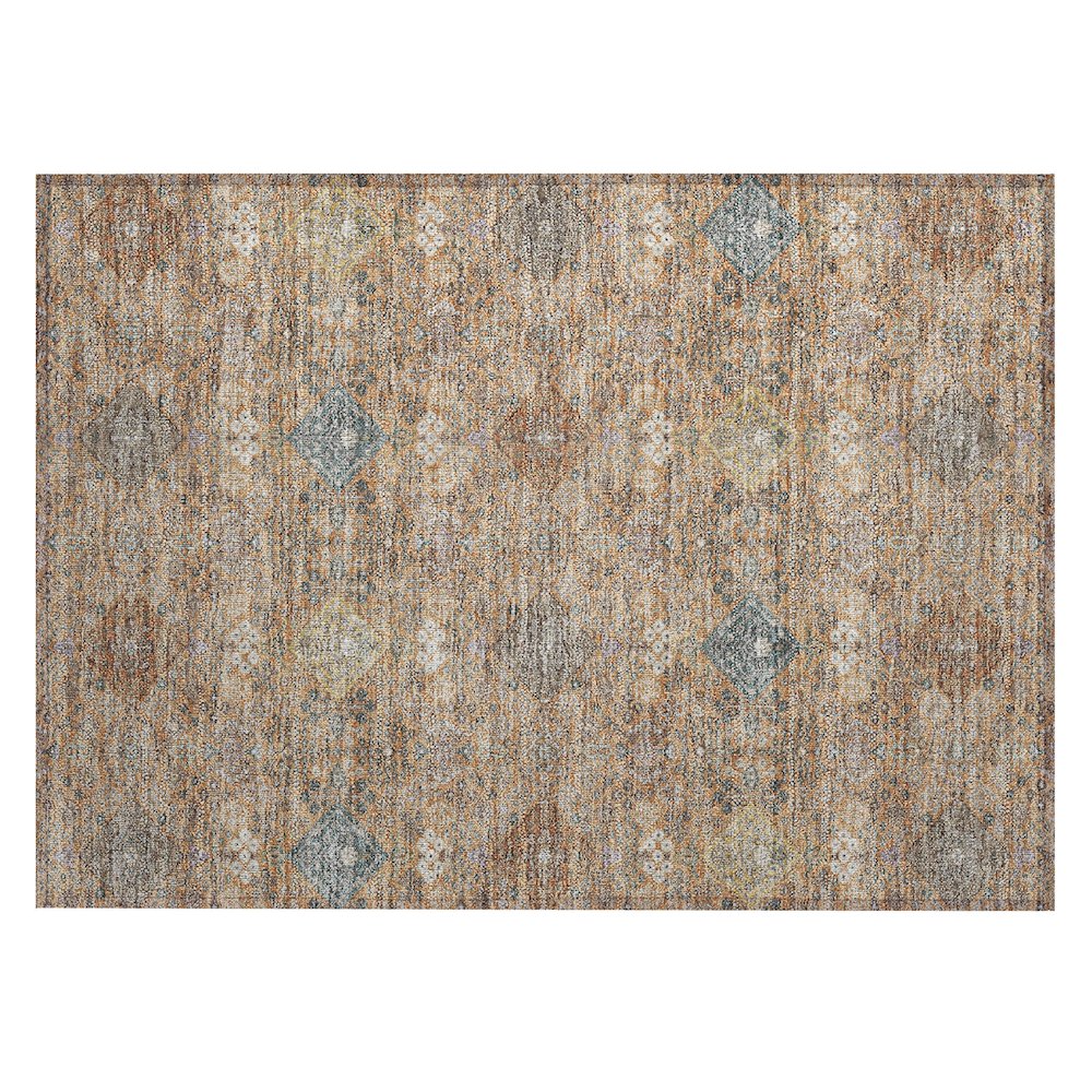 Machine Washable Indoor/Outdoor Chantille ACN2440 Orange 1'8" x 2'6" Rug. Picture 1