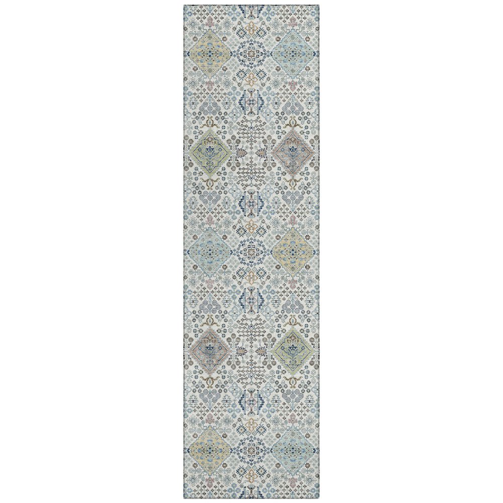 Machine Washable Indoor/Outdoor Chantille ACN2440 Ivory 2'3" x 7'6" Runner Rug. Picture 1