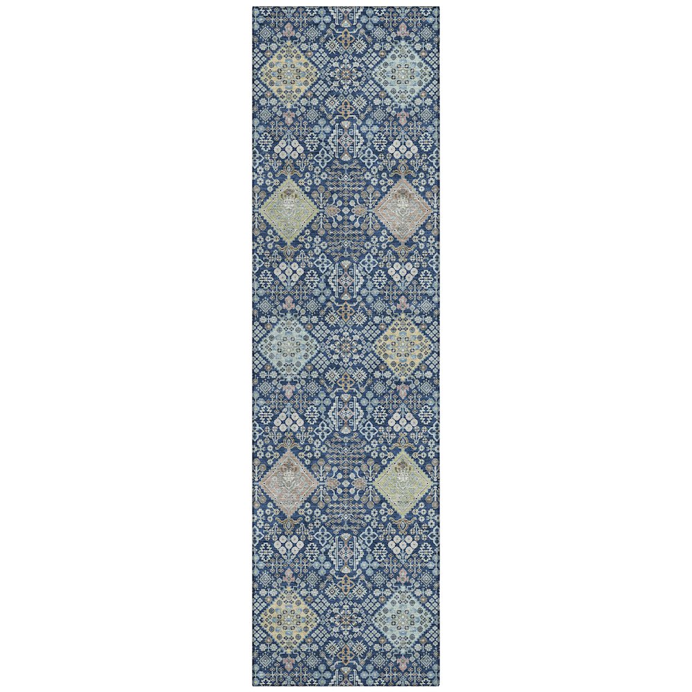 Machine Washable Indoor/Outdoor Chantille ACN2440 Blue 2'3" x 7'6" Runner Rug. Picture 1