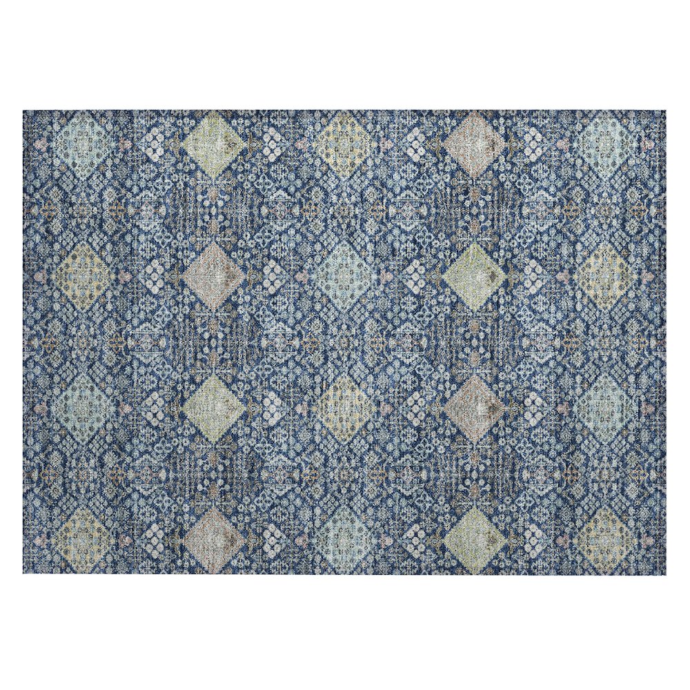 Machine Washable Indoor/Outdoor Chantille ACN2440 Blue 1'8" x 2'6" Rug. Picture 1