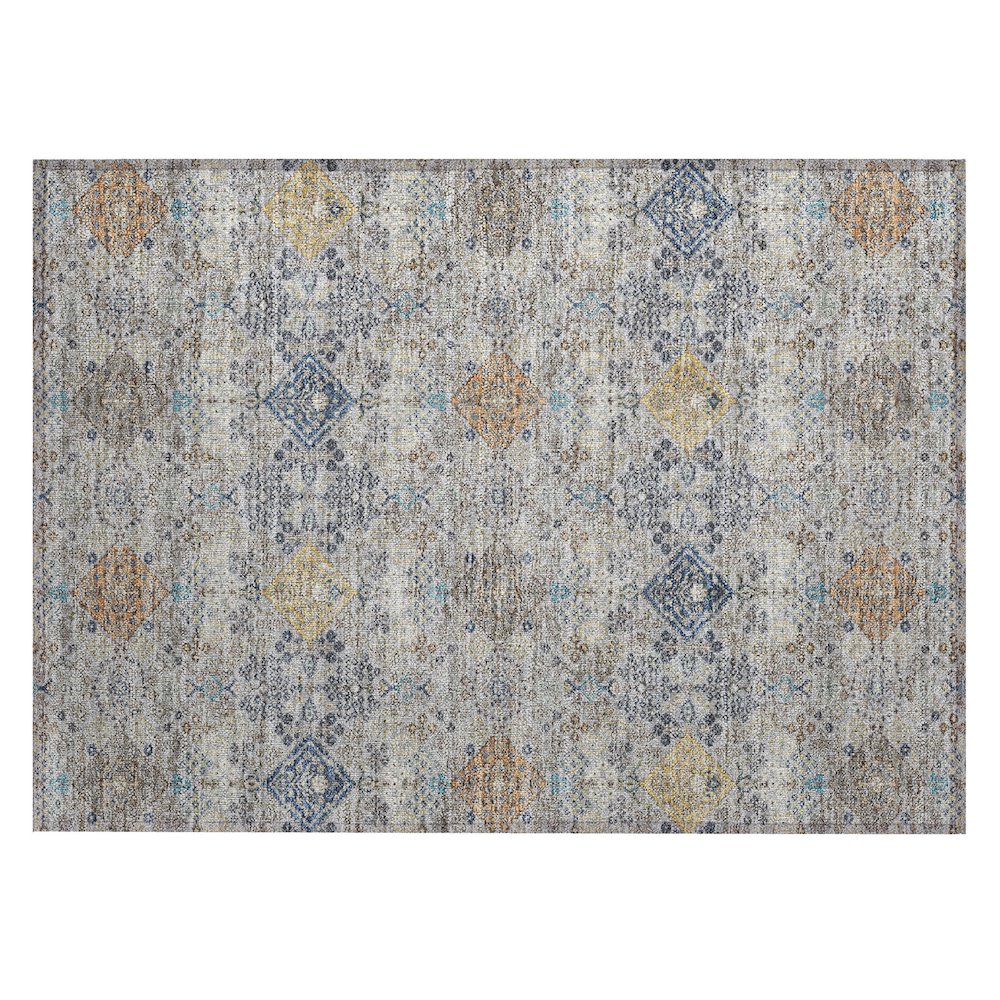 Machine Washable Indoor/Outdoor Chantille ACN2440 Gray 1'8" x 2'6" Rug. Picture 1