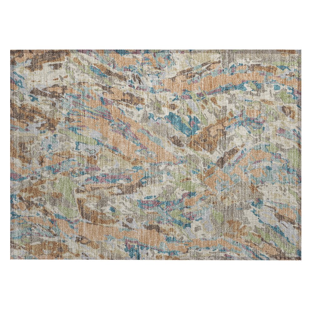 Machine Washable Indoor/Outdoor Chantille ACN2441 Orange 1'8" x 2'6" Rug. Picture 1