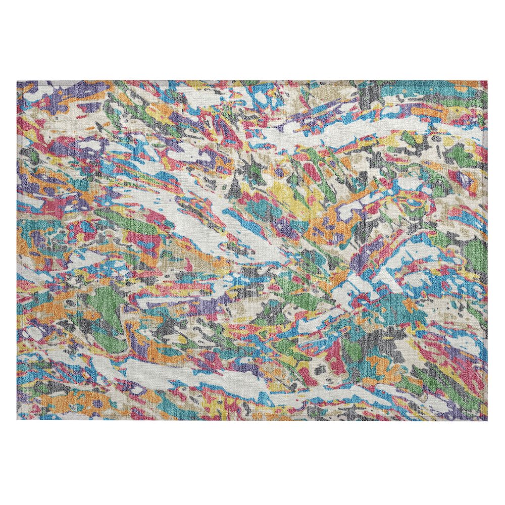 Machine Washable Indoor/Outdoor Chantille ACN2441 Ivory 1'8" x 2'6" Rug. Picture 1