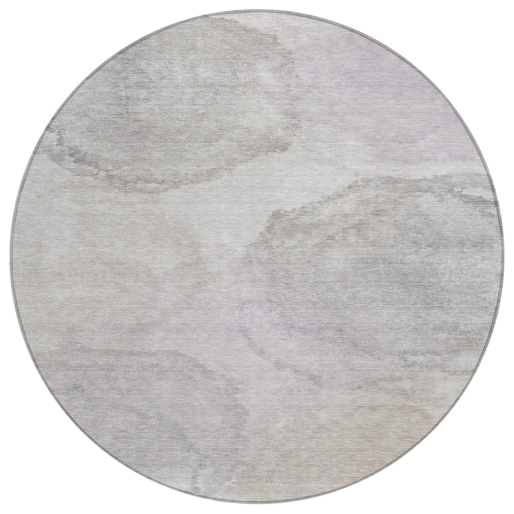 Machine Washable Indoor/Outdoor Chantille ACN2443 Brown 8' x 8' Round Rug. Picture 1