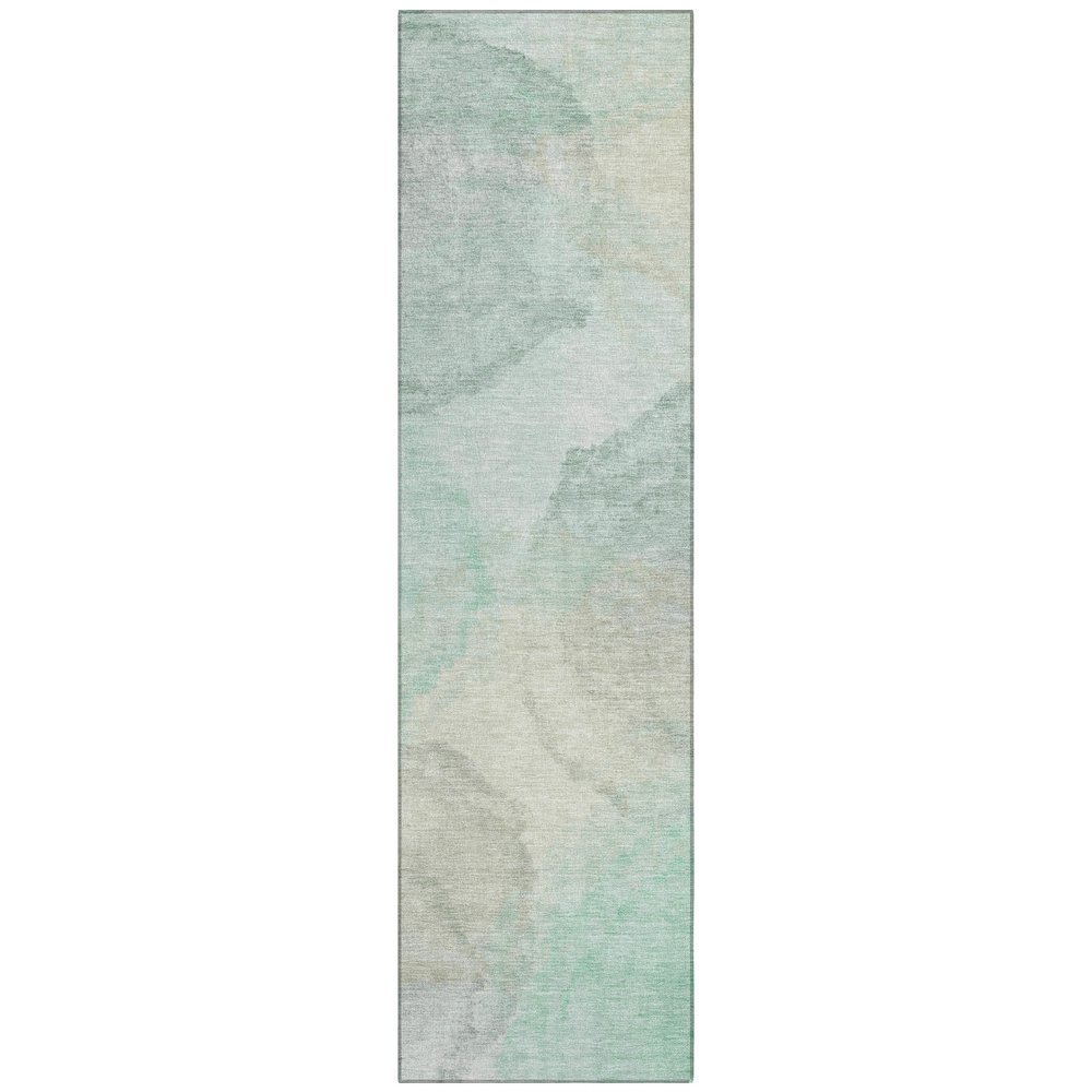 Machine Washable Indoor/Outdoor Chantille ACN2443 Green 2'3" x 7'6" Runner Rug. Picture 1