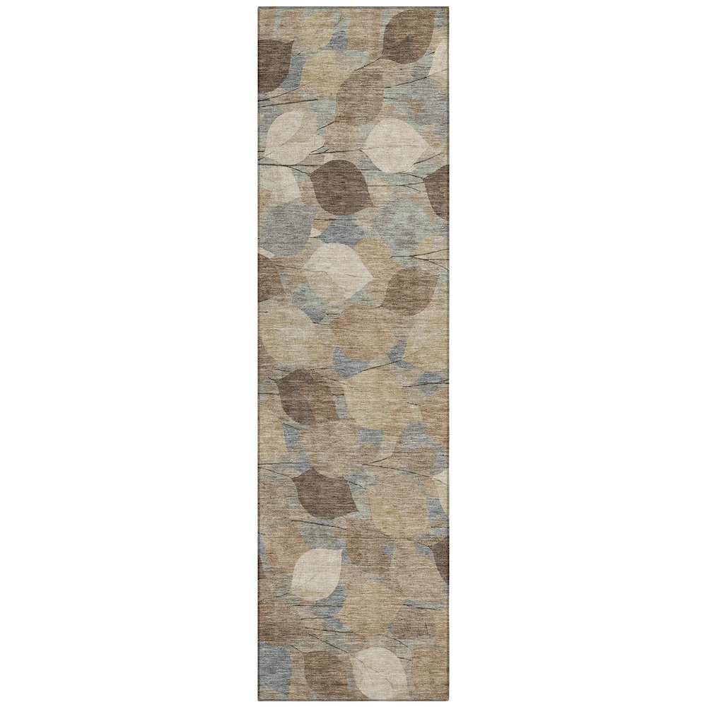 Machine Washable Indoor/Outdoor Chantille ACN2444 Brown 2'3" x 7'6" Runner Rug. Picture 1
