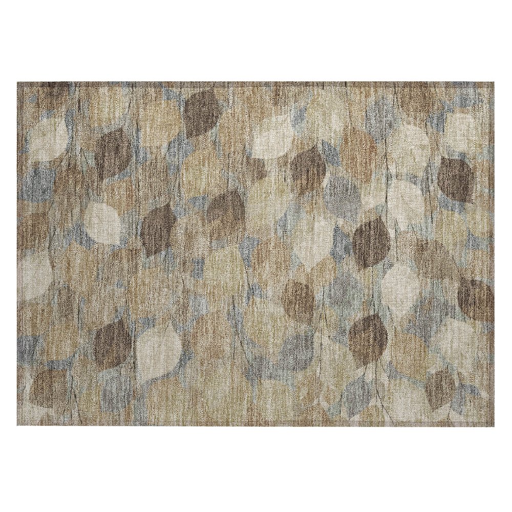 Machine Washable Indoor/Outdoor Chantille ACN2444 Brown 1'8" x 2'6" Rug. Picture 1